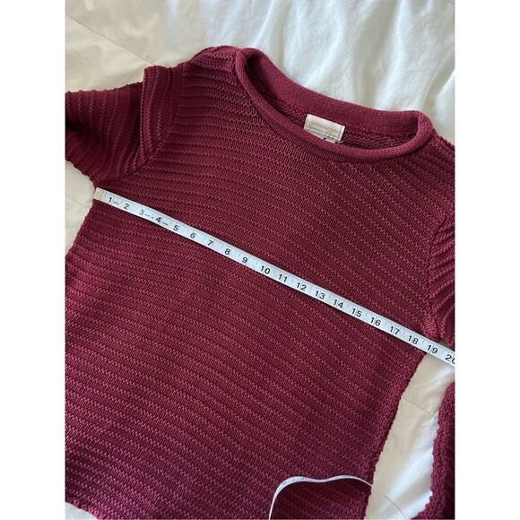 Coldwater Creek 100% cotton knit sweater‎ red-burgundy size XS Christmas winter - Picture 5 of 17